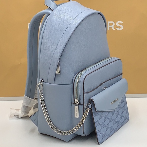 MICHAEL KORS Maisie Medium Pebbled Leather 2-in-1 BackpackPale Blue NWOT - Picture 9 of 16